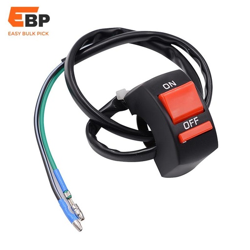 100 pcs Universal Motorcycle Handlebar On/Off Switch for ATV, Electric Scooter, and Tricycles - 12V/10A Black