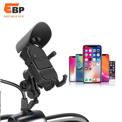 10 pcs Motorcycle Phone Holder with Shock Absorption, Handlebar and Rearview Mirror Mount for 4-7 Inch Smartphones, Ideal for Navigation and Delivery Use