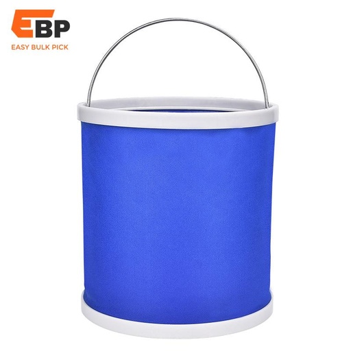 10 pcs Durable 11L Portable Foldable Water Bucket for Car Washing, Camping, and Fishing - Blue Oxford Fabric