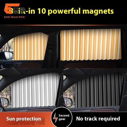 10 sets Magnetic Car Window Sunshade - Heat Insulation Curtain for UV Protection and Privacy - Trackless Design
