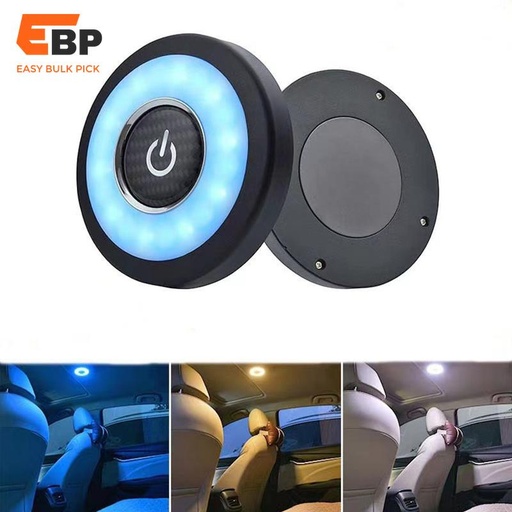 30 pcs Rechargeable Magnetic LED Car Ceiling Dome Light - Interior Reading Lamp with 3 Color Ambient Options for Trunk and Cabin Illumination