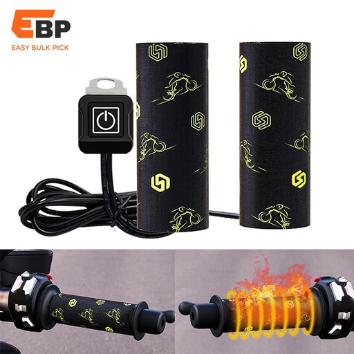 20 pcs Universal Waterproof Heated Handlebar Grip Covers for Motorcycles, Snowmobiles, and ATVs - 12V with 3-Level Temperature Control for Winter Warmth