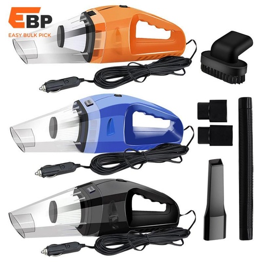 10 pcs High Power Handheld Car Vacuum Cleaner, 4000Pa Wet and Dry Portable Auto Cleaner, Powered by Cigarette Lighter, 120W Strong Suction