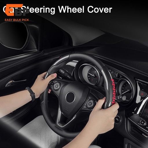 20 sets Universal 38cm Anti-Slip Carbon Fiber Steering Wheel Cover for Cars - Silicone Boost Accessory for Interior Decoration