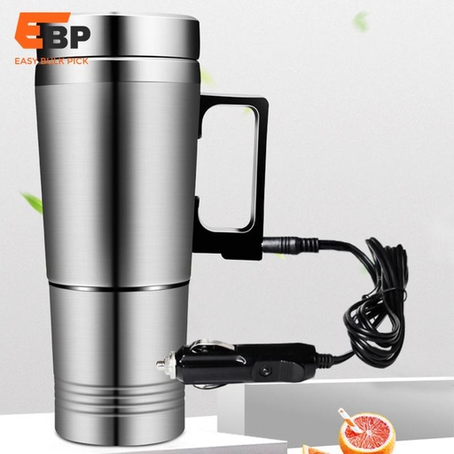 20 pcs 12V/24V Electric Heated Travel Kettle, Stainless Steel Car Mug for Water, Coffee, Milk - Portable Camping Hot Water Cup