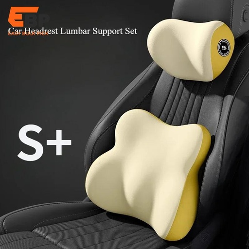 10 pcs Car Seat Headrest and Lumbar Support Cushion Set for Comfortable Travel, Colorful Back and Waist Pillows